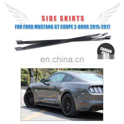 1Pair Carbon Fiber Car Side Skirt Sills for Ford Mustang GT Coupe 2-Door 2015-2017