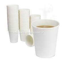 China plain white paper coffee cups takeaway coffee drink cups