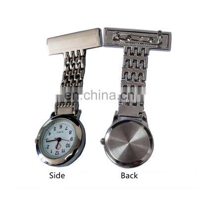In Stock Alloy Metal Silver Color Lady's Tunic Lapel Pin-on Brooch Quartz Fob Watch Breast Nurses Watch photo-4