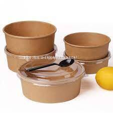 Disposable soup bowls wholesale china disposable paper cup kraft noodle bowls with lids