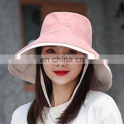 New Ins Style Fashion Big Brim Solid Color Double-sided Fisherman Hat Summer Simple Lace Sun Hat photo-4