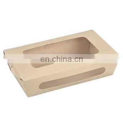 Sunkea Eco friendly bamboo fiber food packaging salad box with window