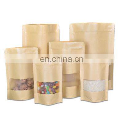 Food packaging bag professional manufacturer custom design plastic self-supporting kraft paper foil snack nut bag