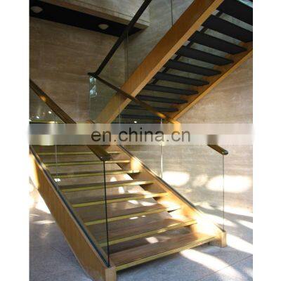 USA Style Modern Stainless Steel Floating&Straight Stairs Interior Staircase With Handrail Designs