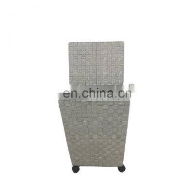 wholesale folding non-woven fabric laundry basket with wheels