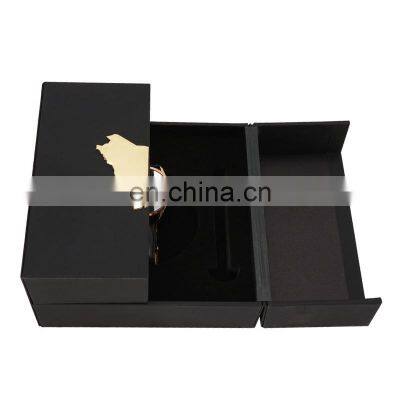 Double door opening black bracelet reader packaging 2 wall paper cardboard rigid magnetic wrist band watch box