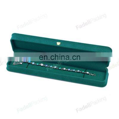 Factory Wholesale Dark Green Custom Jewelry Box Luxury Bracelet Box Velvet