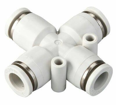 PZA 4mm/6mm/8mm/10mm/12mm/16mm 4 Way Cross Connector Pneumatic Hose Quick Fitting photo-2