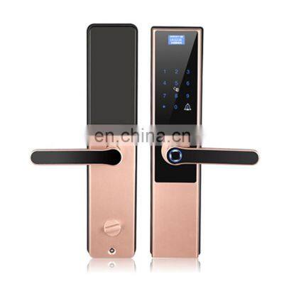 Security Anti-theft smart Glass Wooden Door Lock for home