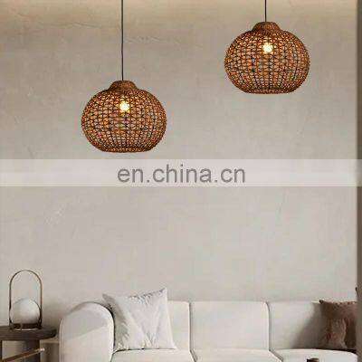 HUAYI New Product 60w E27 Nordic Iron Rattan Kitchen Dining Room Ceiling Hanging Modern Pendant Light Chandelier