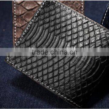 High Quality Custom Logo White and Black Color Unisex Genuine Real Big Scale Python Skin Leather Wallet photo-6