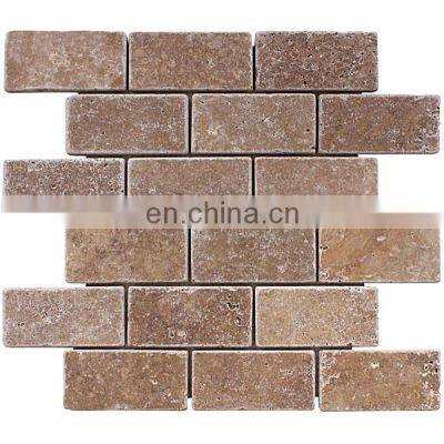 New Manufacturing Luxury Decoration Models Hot Sale Turkish Travertine Mosaic Tumbled From Turkey CEM-T-MOS-01-01 photo-3