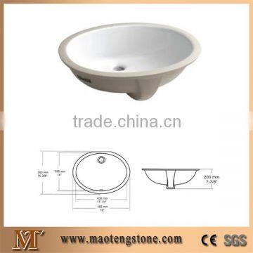 1714 Oval Shape Undermount Countertop Ceramic Bathroom Sink