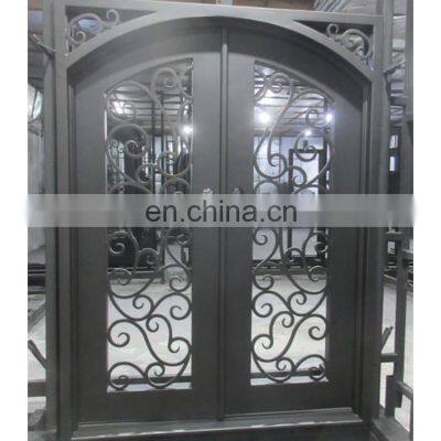 Popular front craftsman fiberglass custom steel arched entry wrought iron double door