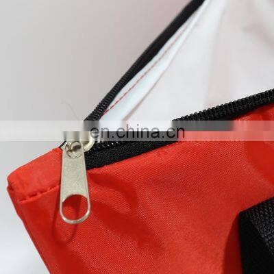 High Quality Custom Zipper Pocket Outdoor Beach Picnic Storage Food Cans Folding Tote Insulated Cooler Shopping Bag