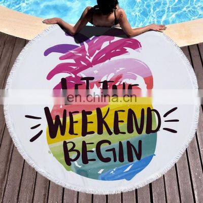 Luxury Wholesale Quick Drying Digital Print Round Beach Towel Microfiber Beach Bath Towel