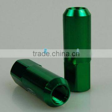 green anodized aluminum racing wheel lug nuts