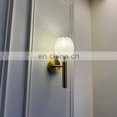 Home Decoration Led Background Wall Lamp Bedside Bedroom Indoor Wall Sconces Alabaster Wall Lamp photo-4