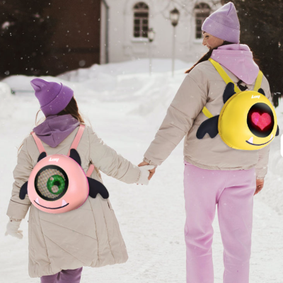 Angel Eye Cartoon Cute IP65 Waterproof 32x32 Pixel 1000c Brightness Children's Student LED Screen Backpack（Wechat:13510231336）