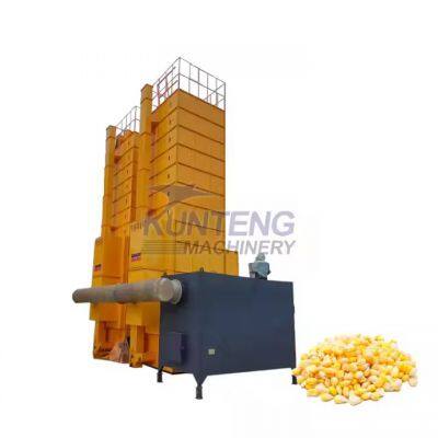 Вертикальный зерносушильник с вертикальными рисками. Сушильная машина для пшеницы и гречихи. Сушильная башня для зерна и круп с циркуляцией горячего воздуха.