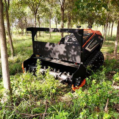 Vigorun Fernbedienbarer Waldmulcher MTSK1000 EPA Euro5 Benzinbetriebener kabelloser selbstfahrender Rasenmäher mit 1000 mm Schneidbreite