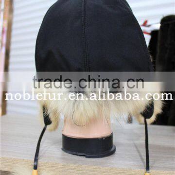 Natural Color Genuine Bomber Fur Hat Real Dog Fur Hat With Ear Flaps Keep Warm photo-4