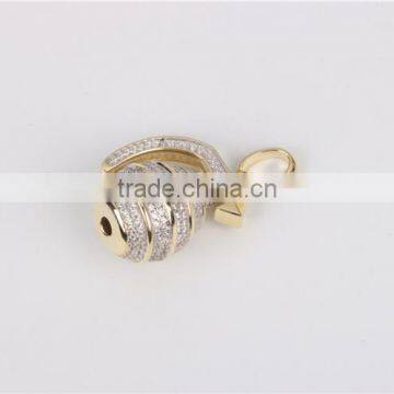 Fancy Silver Hip Pop Bottle Pendant Micro Setting AAA White Zircon 10k Gold Plated photo-4