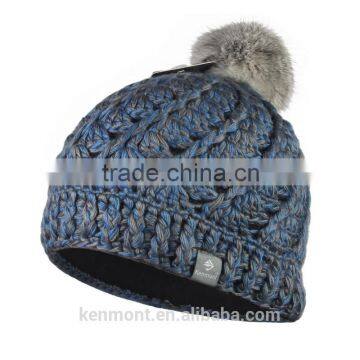 Kenmont Brand fashion design custom winter hats with pom poms