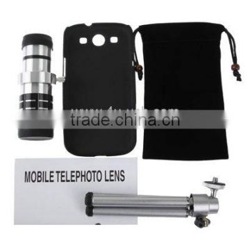 12X Optical Zoom Mobile Phone Telescope Lens for I9300 with Plastic Case