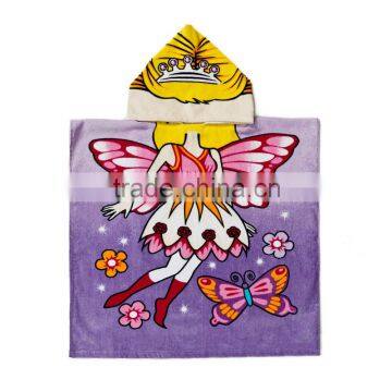 Wholesale Customized High Quality Kids Hooded Poncho Bath Towel