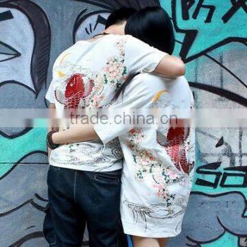 Carp KOI fish Tattoo t-shirt, cotton KOI Fish t shirt emboridery , printing fish t shirt