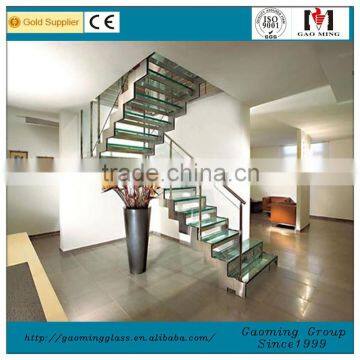 glass railing steel stairs design