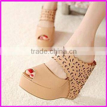 New fashion no heel wedge heel summer laser shoes slipper XT-SHw92