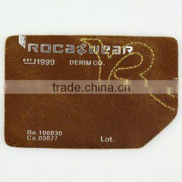 jeans leather label