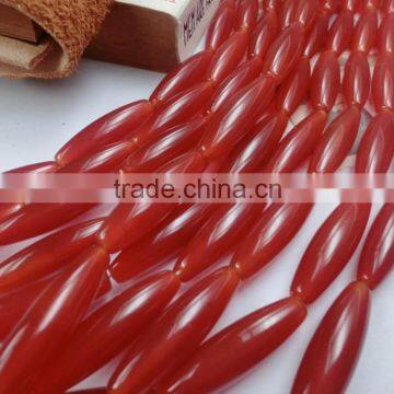 Natural Red Carnelian Beads Gemstones Red Agate Faceted Rice Beads 8*12mm photo-2