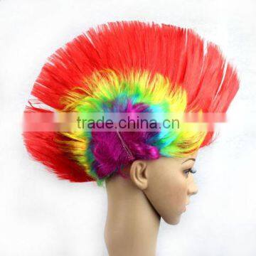 Punk Mohawk Mohican Wig Hair Six Rainbow Colors Costume For Halloween Party W265