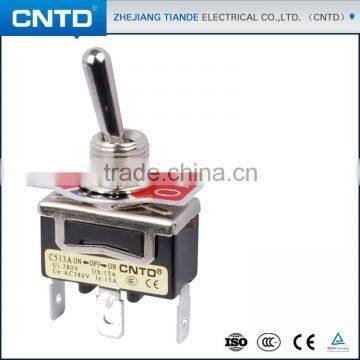 CNTD Manufacture High Quality Mini Toggle Switch ON-OFF-ON 4pin Spring Loaded Toggle Switch C513A