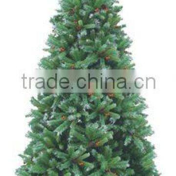 2012 high classic artificial PVC PE Fiber green christmas tree with pine