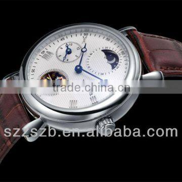 Magnificent Business Moon Phase Men's Stainless Steel Automatic Mechanical Wristwatch