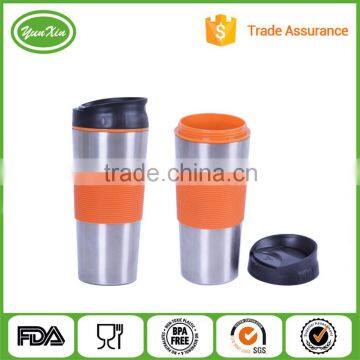 Inner Plastic Outer Stainless Steel Tumbler Mug With Silicone Sleeve Quality Choice