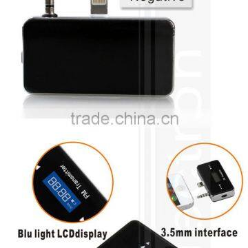 2014 Builtin Battery LCD Display Parking Car Mp3 Player Wireless All Frequency FM Transmitter for iPhone 5 5s 5c