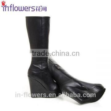High quality small quantity OEM,ODM Wedge heel women high heel boots
