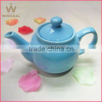 ceramic stonware color glaze teapot set with lid