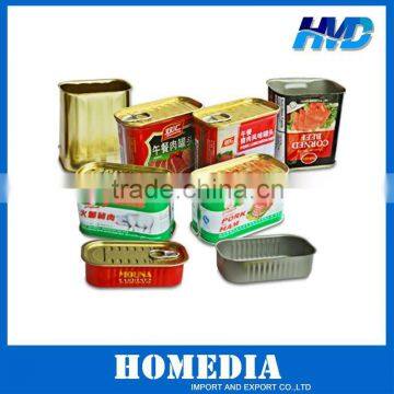 metal square tin for luncheon meat packing