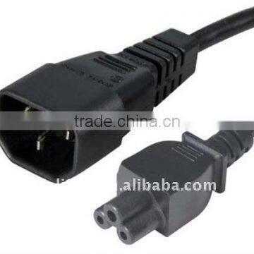 IEC C14 Plug - IEC C5 (clover leaf) Socket 0.3m power cable