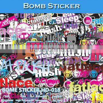 HD-018 CARLIKE Durable PVC Film Bomb Sticker For Car Body Decoration