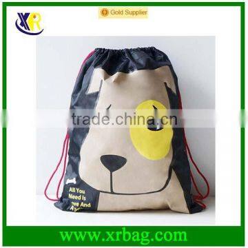 Custom animal print storage day drawstring backpack bag