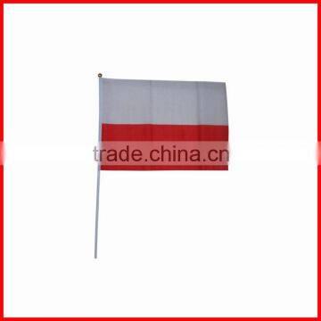 20*30cm hand flag,white red flag,75D polyester flag