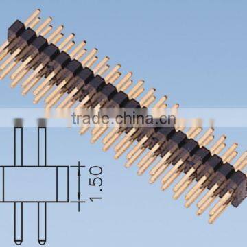 Double Row Male Pin Header H=1.0 Pitch 1.0mm 180 Degree