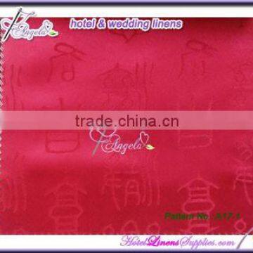 square 90" * 90" poly jacquard dobby tablecloths with ancient Chinese characters for table decorations